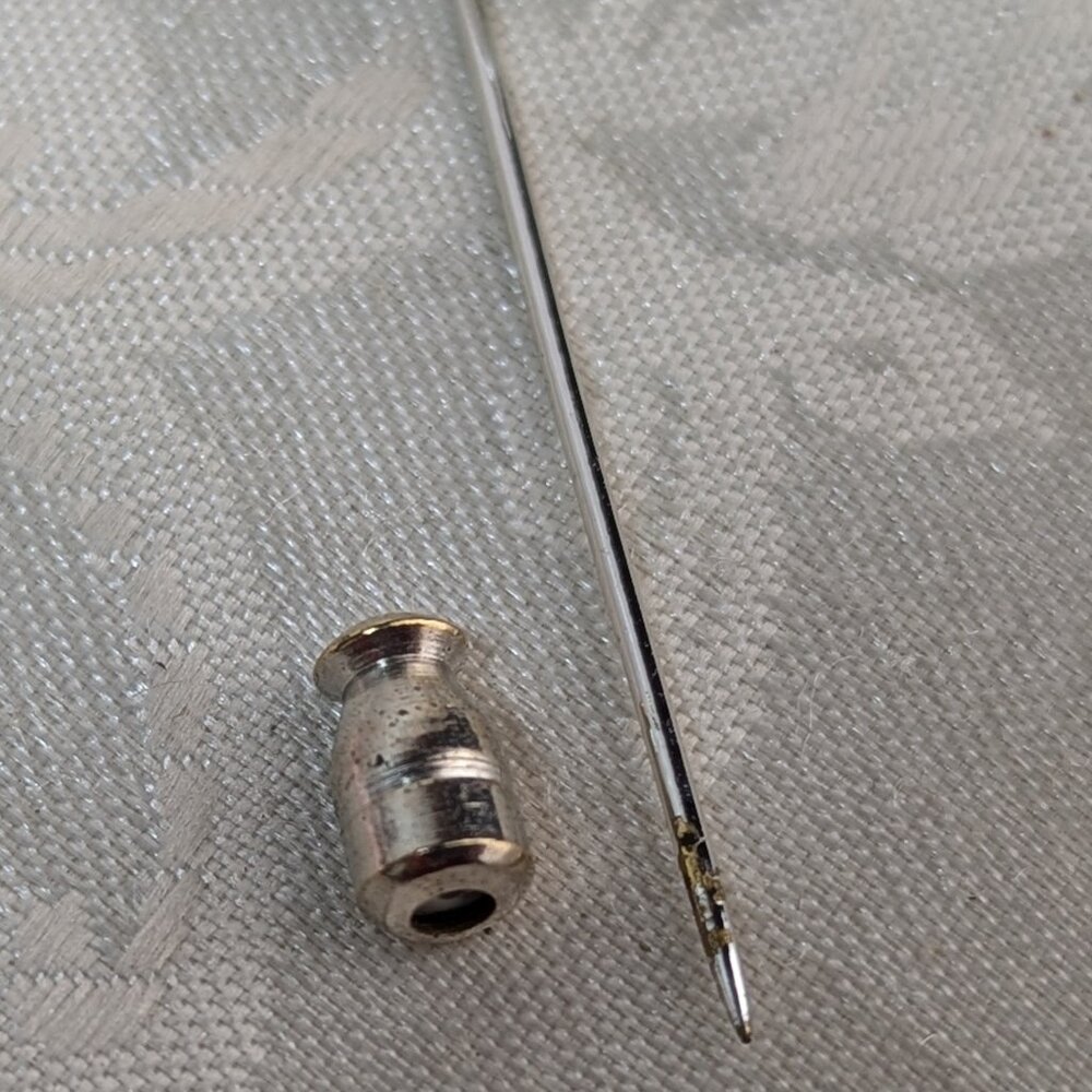 Vintage Open Heart Stick Pin Stickpin Silver Metal - Picture 9 of 10